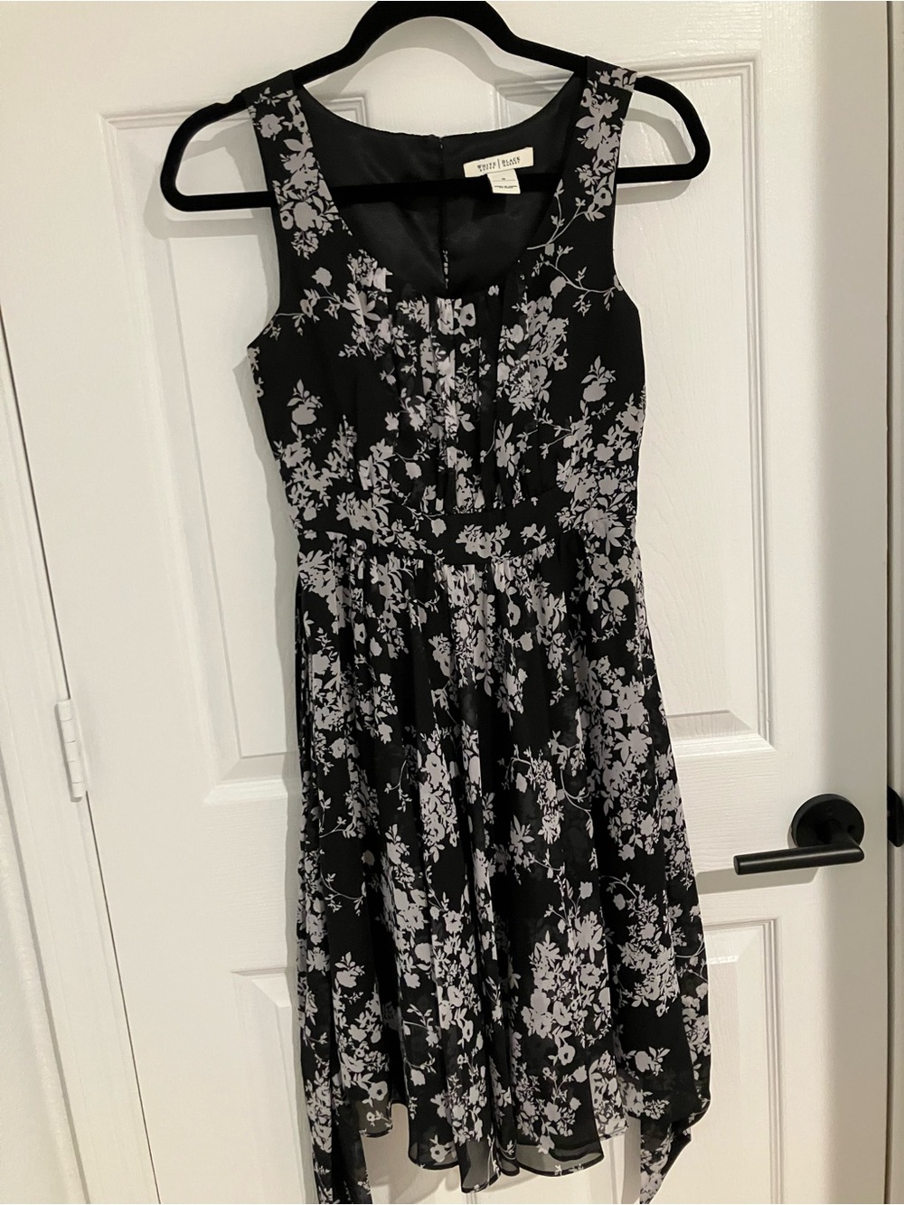 White House Black Market Black Floral Mini Dress